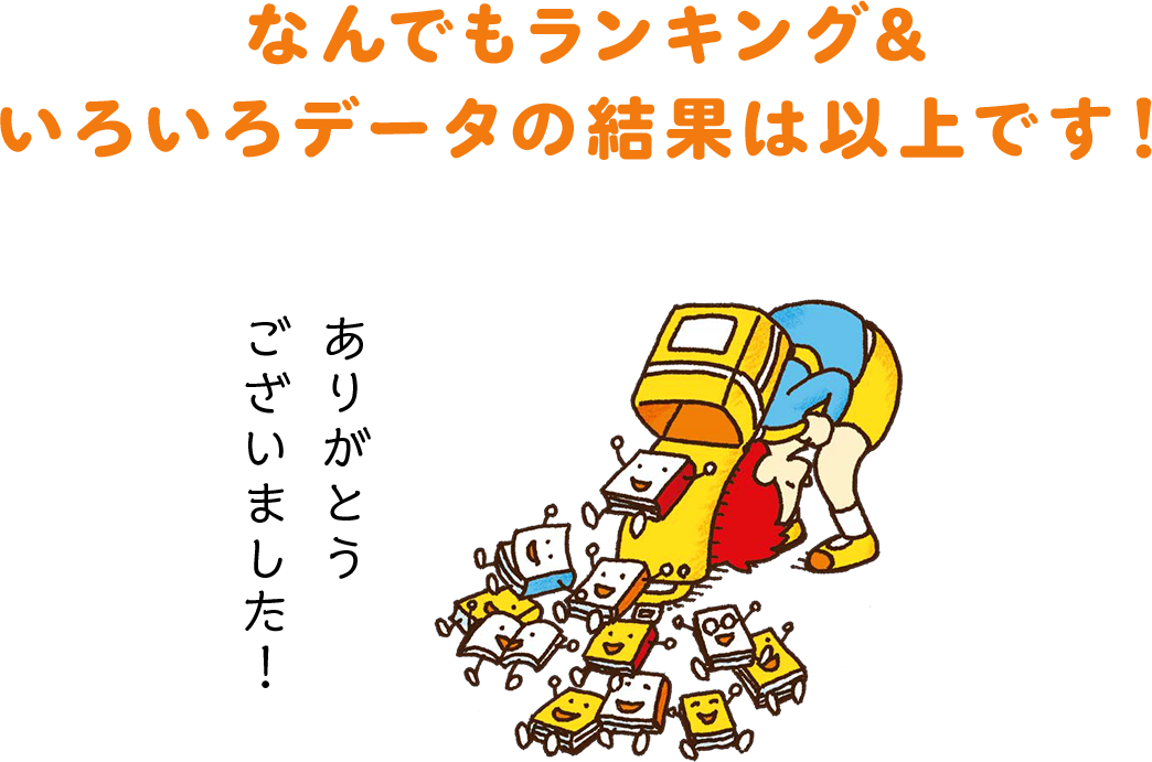 なんでもランキング＆いろいろデータの結果は以上です